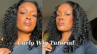 Super Easy Curly Wig Tutorial NEW Ready To Go Burmese Curls Frontal Wig For Fall ft Wiggins Hair [upl. by Berg840]