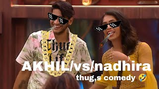 😂bigg Boss season 5 thug life 🗿 comedy 🤣nadira vs akhil biggboss malayalamthugs support [upl. by Adniles]