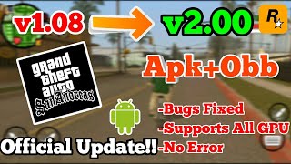 GTA San Andreas v200 APKOBBOfficial UpdateNo ErrorBugs Fixed [upl. by Gaelan920]