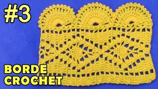 Borde 3 tejido a crochet fácil de hacer en punto pavo real con arañitas pequeñas [upl. by Ingold172]