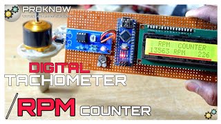 How to make Arduino Digital Tachometer  RPM Counter PROKNOW [upl. by Naujyt]