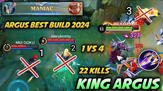 ARGUS One Hit Damage Build 22 Kills amp Maniac in 2024  Ultimate Guide  ARGUS BEST BUILD 2024 [upl. by Willman]