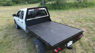 Building a cheap and easy flatbed for the free truck [upl. by Alhahs]