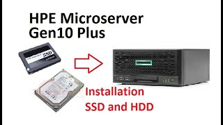 Installation SSD and HDD on Microserver Gen10 plus [upl. by Anerda]