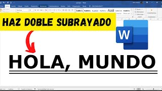 Doble subrayado en Word [upl. by Harelda]