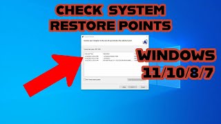 How To Check System Restore Points Windows 111087 [upl. by Oirtemed]