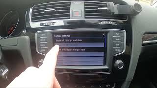 How to Perform System Factory Reset in Volkswagen Golf VII 2012  2020  Restore Factory Settings [upl. by Ragde987]