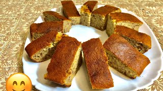 Easy banana cake recipe How to make spongy banana cake طرز تهیه کیک کیلا [upl. by Etienne]