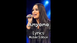 Anyone by Demi Lovato  Lyrics for Mobile lyricsmobileedition AnyoneLyrics AnyoneDemiLovato [upl. by Aicercul41]