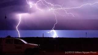 Barrow Island Lightning  Pilbara Western Australia  October 26 2013 [upl. by Zoes]