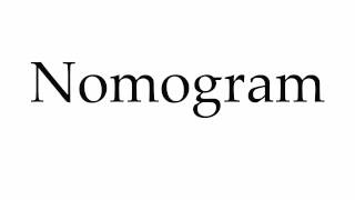 How to Pronounce Nomogram [upl. by Eninaej]