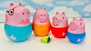 PEPPA PIG Nesting Dolls Picnic Toys Playing Video [upl. by Yborian]