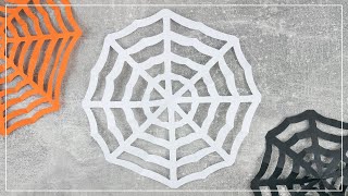 DIY Spinnennetz aus Papier basteln 🕸  einfache Halloween Deko Idee [upl. by Guerra]