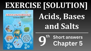 Exercise  9th Science  chapter 5  Acids Bases and Salts  Solutions [upl. by Doreg]