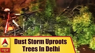 Intense Dust Storm Uproots Trees In DelhiNCR Disrupts Traffic And Flight Movement  ABP News [upl. by Odrahcir836]