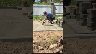 How to put slab in garden paving construction garden builder work satisfying slabs hardwork [upl. by Alat285]