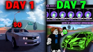 I Spent 7 Days Trading Inside Roblox Jailbreak [upl. by Yerrot]