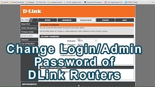 How to change login Password or Admin password on DLink routersDSL 2750U and other DLink Routers [upl. by Naitsirk485]