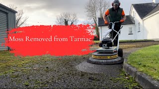 Cleaning Tarmac Moss with a Westermann Moss Brush [upl. by Teri]