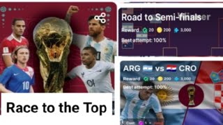 Race to the Top Road to Semifinals  Arg vs Cro Answers Quiz in Hichapp football worldcup [upl. by Nedyarb]