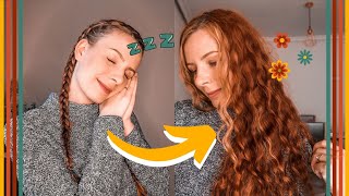 Heatless Overnight Crimped Hair  How to Dutch Braid Long Hair with Layers [upl. by Perdita245]