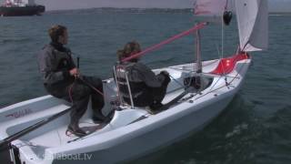 How to Sail  How to Gybe a two person sailboat turn away from the wind [upl. by Nroht423]