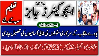 Secondary School Educator SSE ki Khali posts ki details educatorJobs 2024 [upl. by Hajin474]