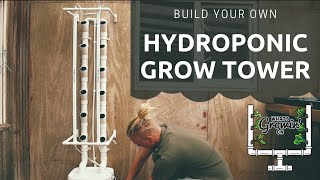 BUILD YOUR OWN HYDROPONIC GROW TOWER Full Step By Step Tutorial  Shopping List In Description [upl. by Meluhs]