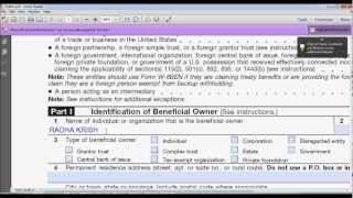 How to Fill Out W8BEN Form Instructions [upl. by Anida]