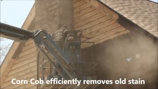 Corn Cob Blasting Log Home Restoration [upl. by Nassi]