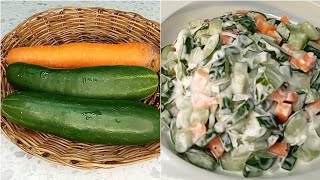 Super creamy and crunchy cucumber saladcucumber salad recipepanlasang pinoyyummy kitchencooking [upl. by Yznel]