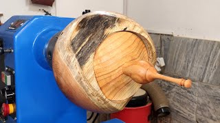 woodturning  how to make live edge chocolate container by pink wood [upl. by Yila824]