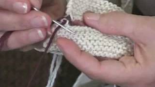 Knitting Instructional Video How to Do a Garter Mattress Stitch [upl. by Idnahs]