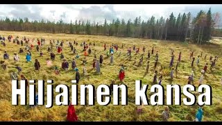 Drone flight at the silent people artfield in Suomussalmi Pohjoispohjanmaa Finland [upl. by Pearce]