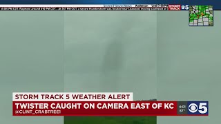 Video captures possible tornado between Missouri City Orrick [upl. by Enilecram]