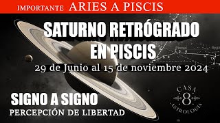 ASTROLOGÍA IMPORTANTE TODOS LOS SIGNOS SATURNO RETRÓGRADO –JUNIO A NOVIEMBRE 2024 [upl. by Gargan]