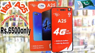 itel A25 unboxingfull review price in pakistanRS6500only [upl. by Birgitta242]