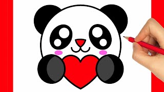 COME DISEGNARE UN PANDA FACILE  DISEGNARE UN PANDA KAWAII [upl. by Armat687]