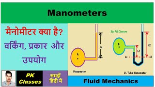 Manometer and its types in hindi  U tube manometer Differential manometer Fluid Mechanics [upl. by Anh]