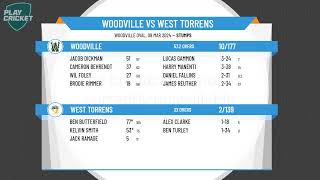 SACA Premier Cricket  West End Mens 1st Grade Div One  Round 10  Woodville v West Torrens  Day 1 [upl. by Cornela]