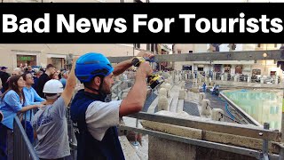 Rome Italy Trevi Fountain is BARRICADED RIGHT NOW Roma Italia Rome in October 2024 [upl. by Madian]