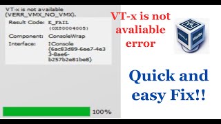 Fix VTx is not Available in VirtualBox [upl. by Odnalo]