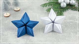 Origami Stern falten  schöne DIY Deko Idee für Weihnachten [upl. by Ibob]