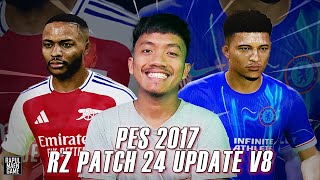 PES 2017 NEW RZ PATCH 2024 UPDATE V8  RZ PATCH SEASON 20242025  PES 2017 PC GAMEPLAY [upl. by Etaner]