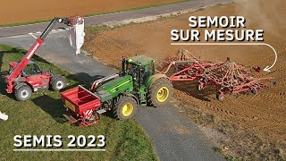 🤠 JOHN DEERE 7730 amp SEMOIR sur MESURE JAMMET  SEMIS de BLÉ 2023 🌱💨 [upl. by Yelrah279]