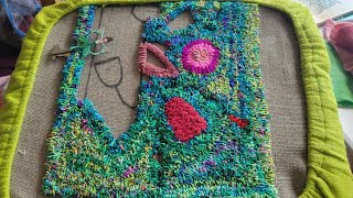 Rug Hooking with Kaffe Fassett Quilt Fabric scraps how does it hook [upl. by Telfer]