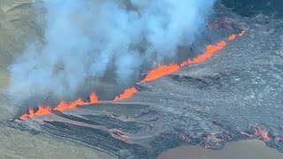 300m Crack In Ground Leaks Magma As Iceland Volcano Erupts 🇮🇸 August 3 2022 Fagradalsfjall [upl. by Gilmore]