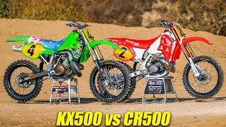 Kawasaki KX500 VS Honda CR500  Motocross Action Magazine [upl. by Ocihc]