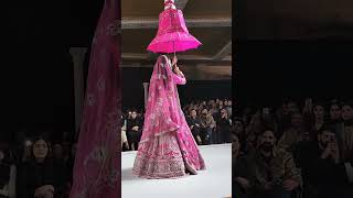 Abeer Asad khan created Drama and Magic on ramp in Pink Lehenga Choli in Bridal Couture Week 2023 [upl. by Three]