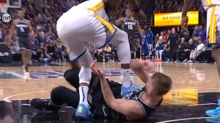 Draymond Green ejected for stepping on Domantas Sabonis after he grabbed his leg [upl. by Antrim878]